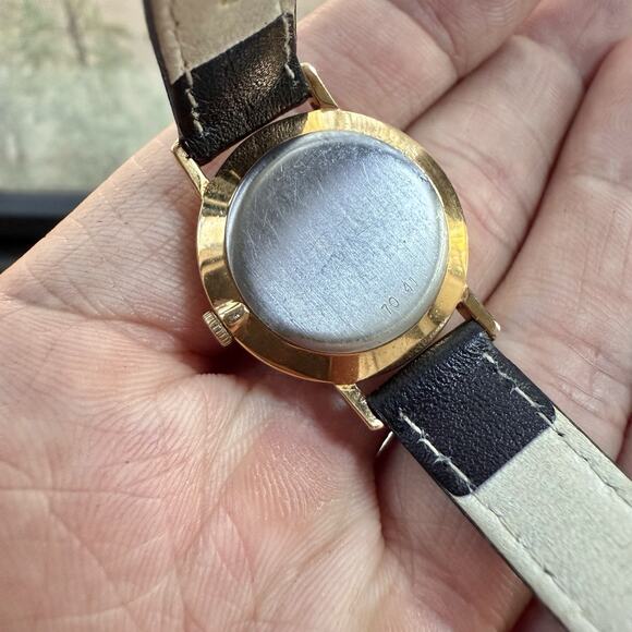 Vintage Eska Quartz Gold Plated Ladies Watch Lapis Lazuli Stone Dial 24mm Womens - Picture 2 of 10